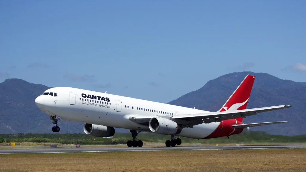 Arrivals of Qantas Airways at JFK Terminal 