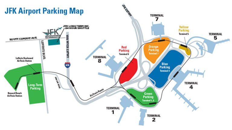 Layout of JFK International Airport Parking