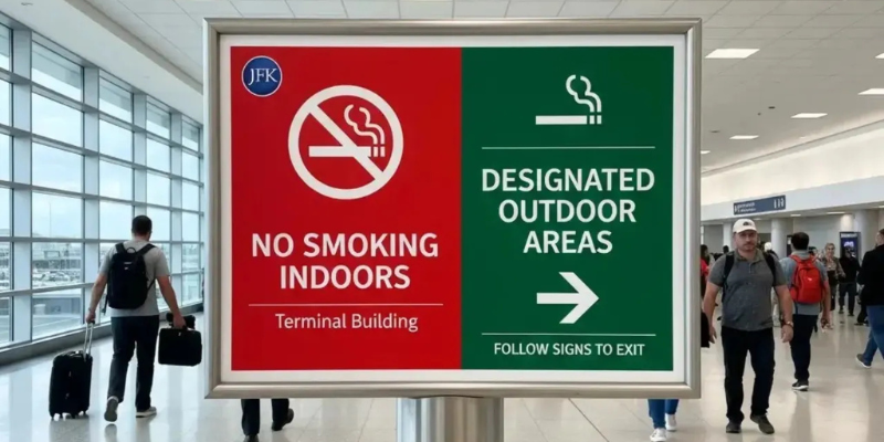JFK Airport Smoking Guide Inside and Outside Terminal Areas